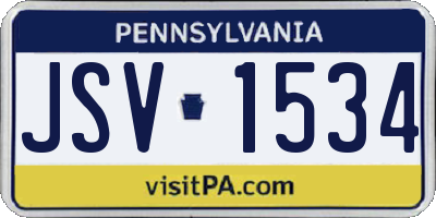 PA license plate JSV1534