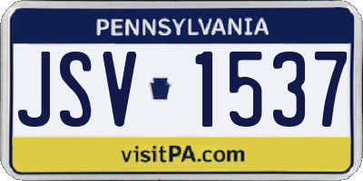 PA license plate JSV1537