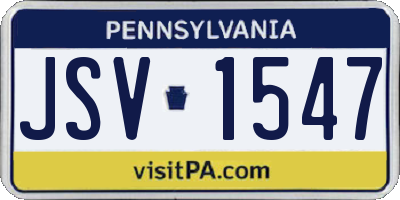 PA license plate JSV1547