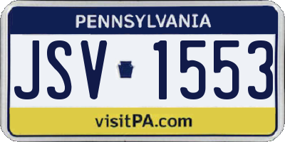 PA license plate JSV1553