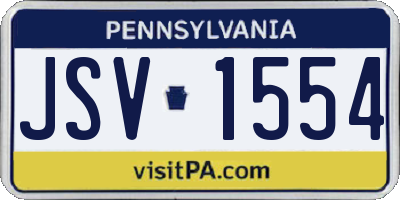 PA license plate JSV1554