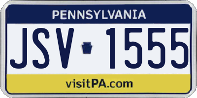 PA license plate JSV1555
