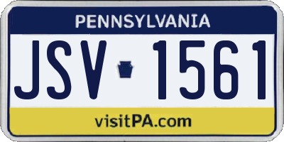 PA license plate JSV1561