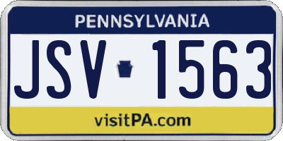 PA license plate JSV1563