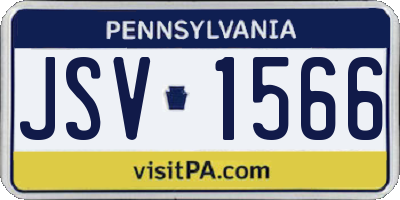 PA license plate JSV1566