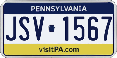 PA license plate JSV1567