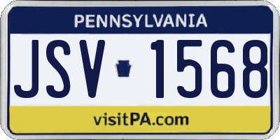 PA license plate JSV1568