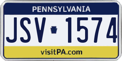 PA license plate JSV1574