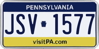 PA license plate JSV1577