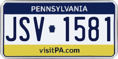 PA license plate JSV1581