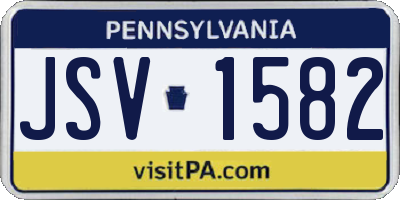 PA license plate JSV1582