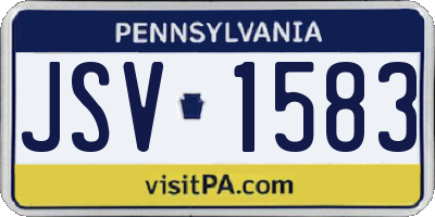 PA license plate JSV1583