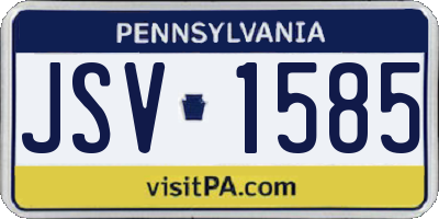 PA license plate JSV1585