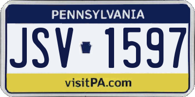 PA license plate JSV1597