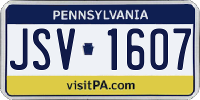 PA license plate JSV1607