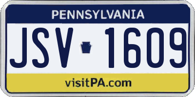 PA license plate JSV1609