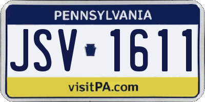 PA license plate JSV1611