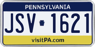 PA license plate JSV1621