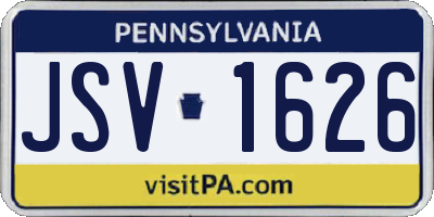PA license plate JSV1626