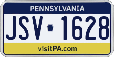 PA license plate JSV1628
