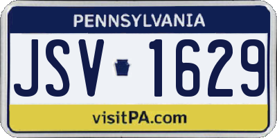 PA license plate JSV1629