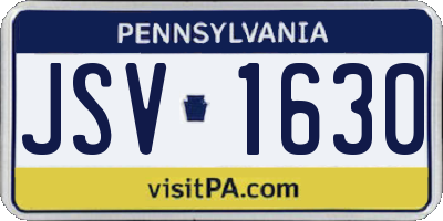 PA license plate JSV1630