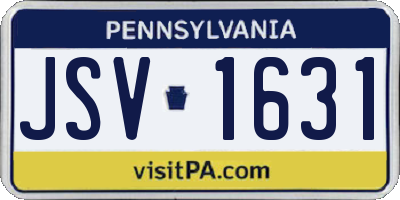 PA license plate JSV1631