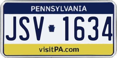 PA license plate JSV1634