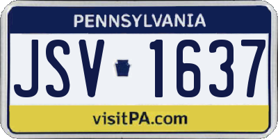 PA license plate JSV1637