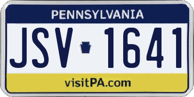 PA license plate JSV1641