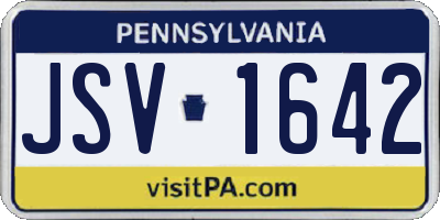 PA license plate JSV1642