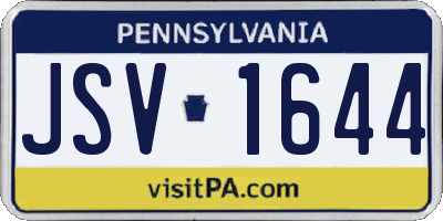 PA license plate JSV1644