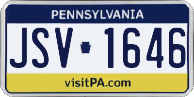 PA license plate JSV1646