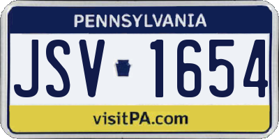 PA license plate JSV1654