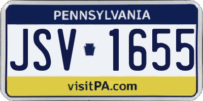 PA license plate JSV1655