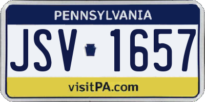 PA license plate JSV1657