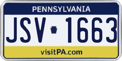 PA license plate JSV1663