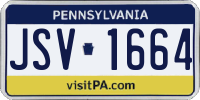 PA license plate JSV1664