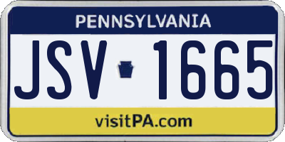 PA license plate JSV1665