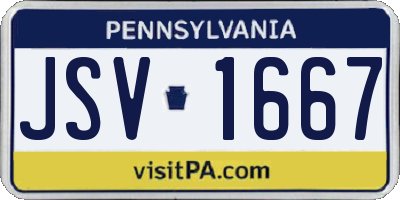 PA license plate JSV1667
