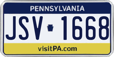 PA license plate JSV1668