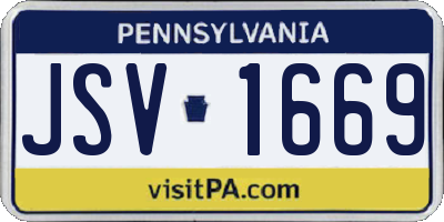 PA license plate JSV1669