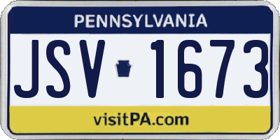 PA license plate JSV1673