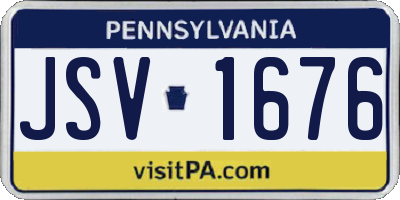PA license plate JSV1676