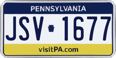 PA license plate JSV1677