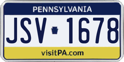 PA license plate JSV1678
