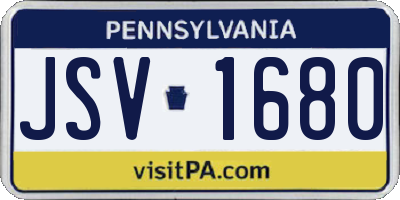 PA license plate JSV1680