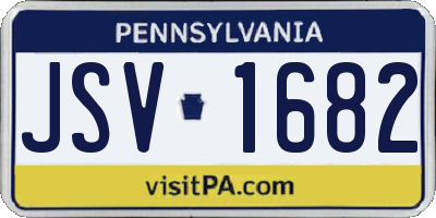 PA license plate JSV1682