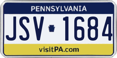 PA license plate JSV1684