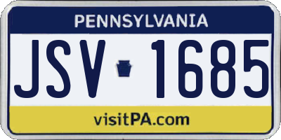 PA license plate JSV1685